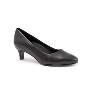 TROTTERS Womens Black Fab Almond Toe Slip On Leather Pumps Shoes 7 N